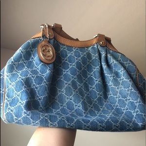 Denim canvas Gucci Sukey handbag